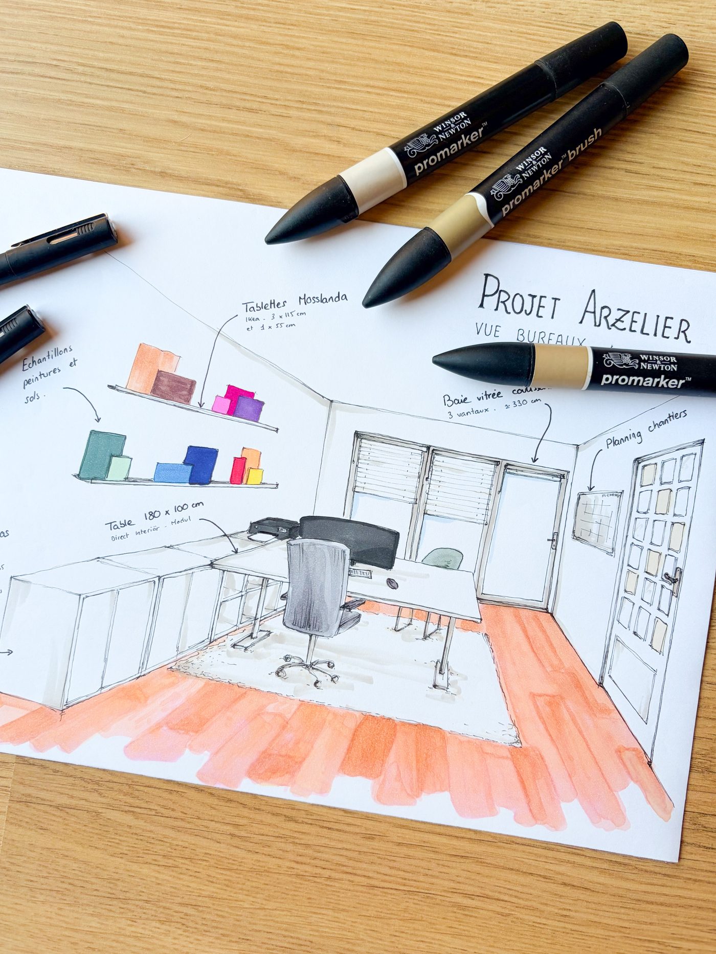 Projet Arzelier : bureau créé dans un ancien garage